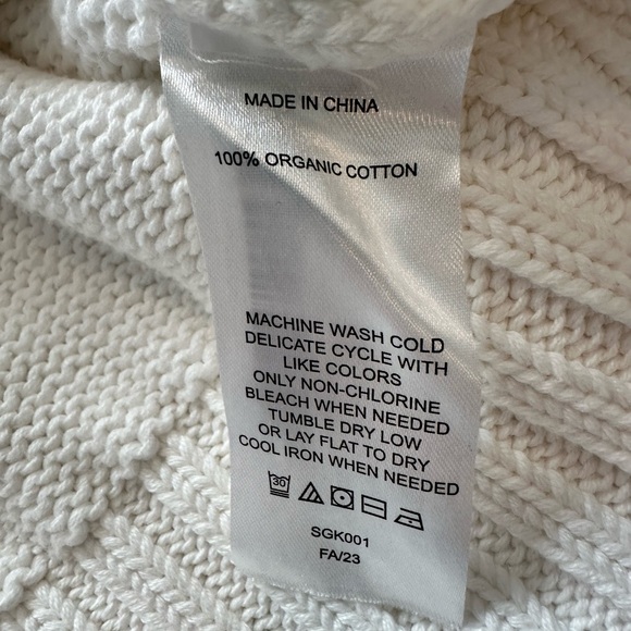 Quince 100% Organic Cropped Cotton Polo Sweater Ivory Size S - Picture 5 of 7